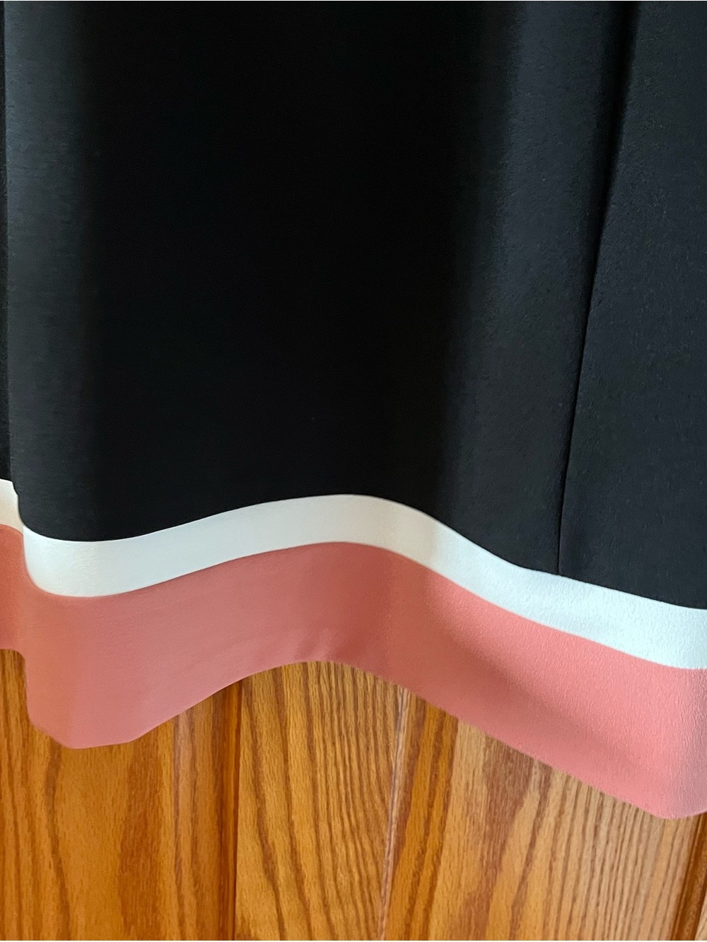 connected apparel Black A-Line Skirt with Pink and White Hem Detail